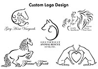 custom logo designs by Kelli Swan - specializing in horse logos and dog logos